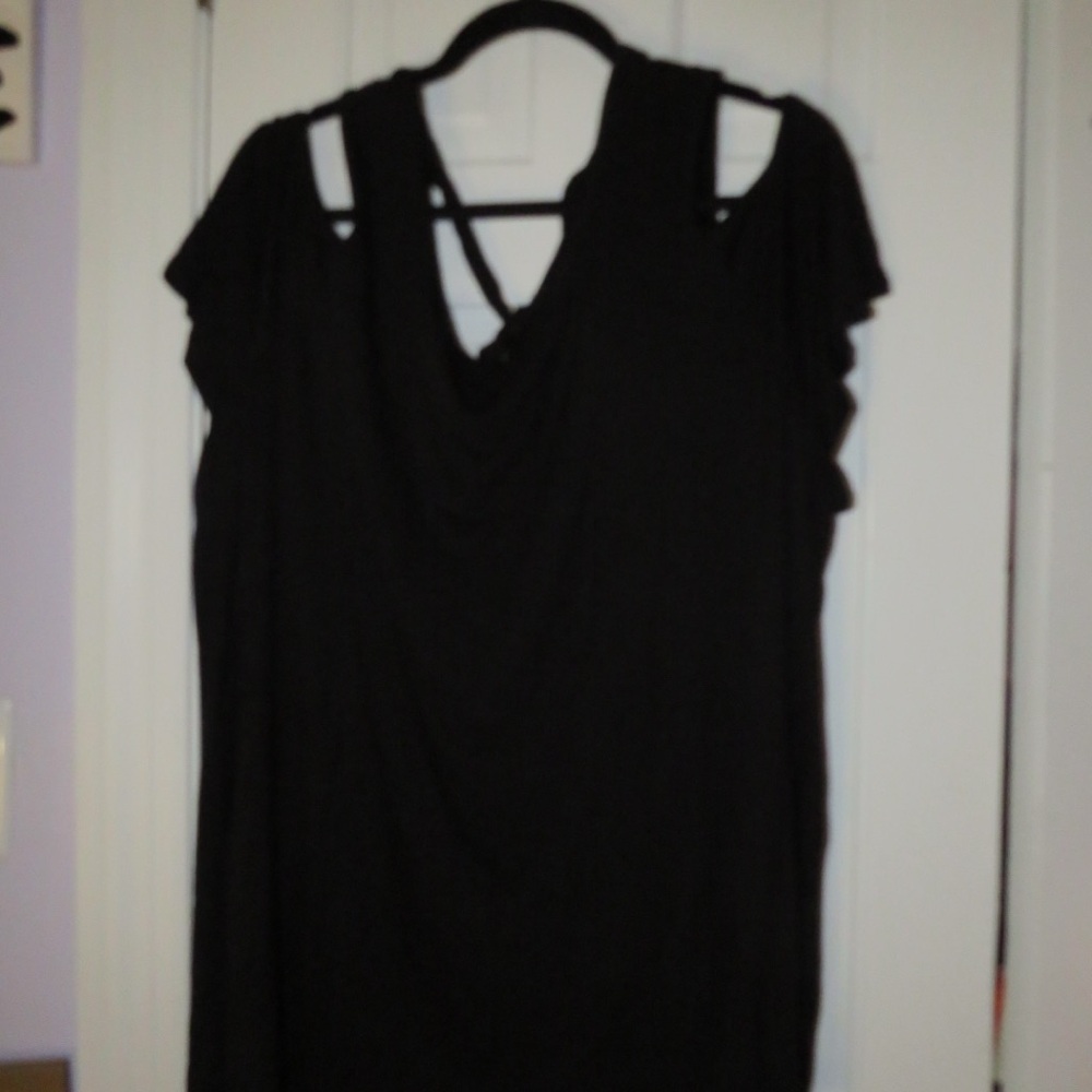 Cold Shoulder Black Women's Top